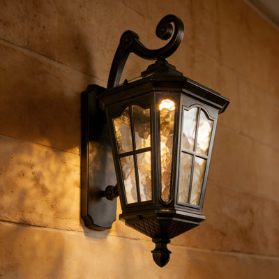 Solar Wall Light Outdoor Classic Black
