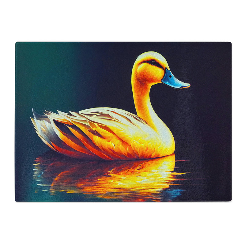 Legendary Duck  Glass Chopping Board