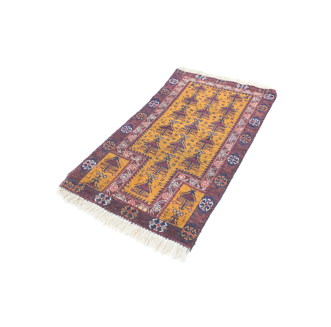 Hand Knotted Wool Yellow Indoor/Outdoor Rug