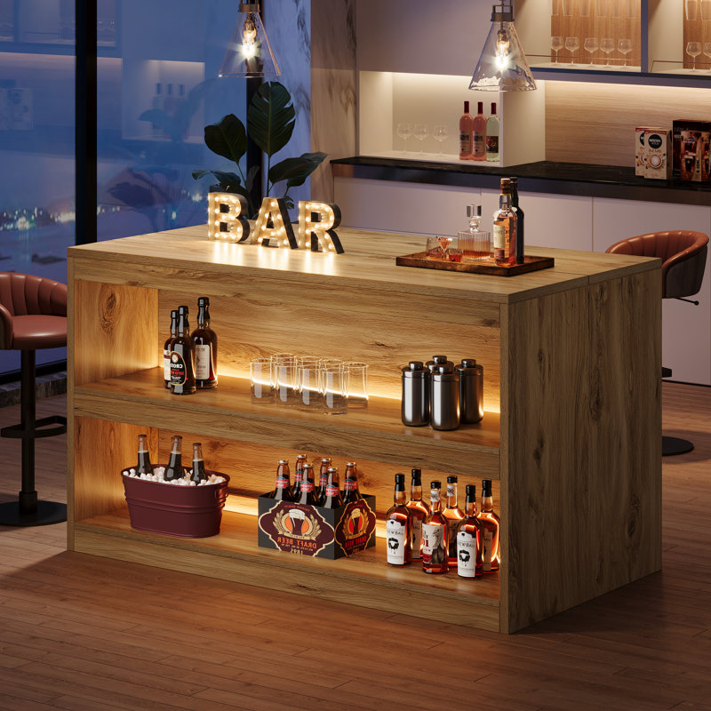 Table de bar H 35 po avec tablettes de rangement