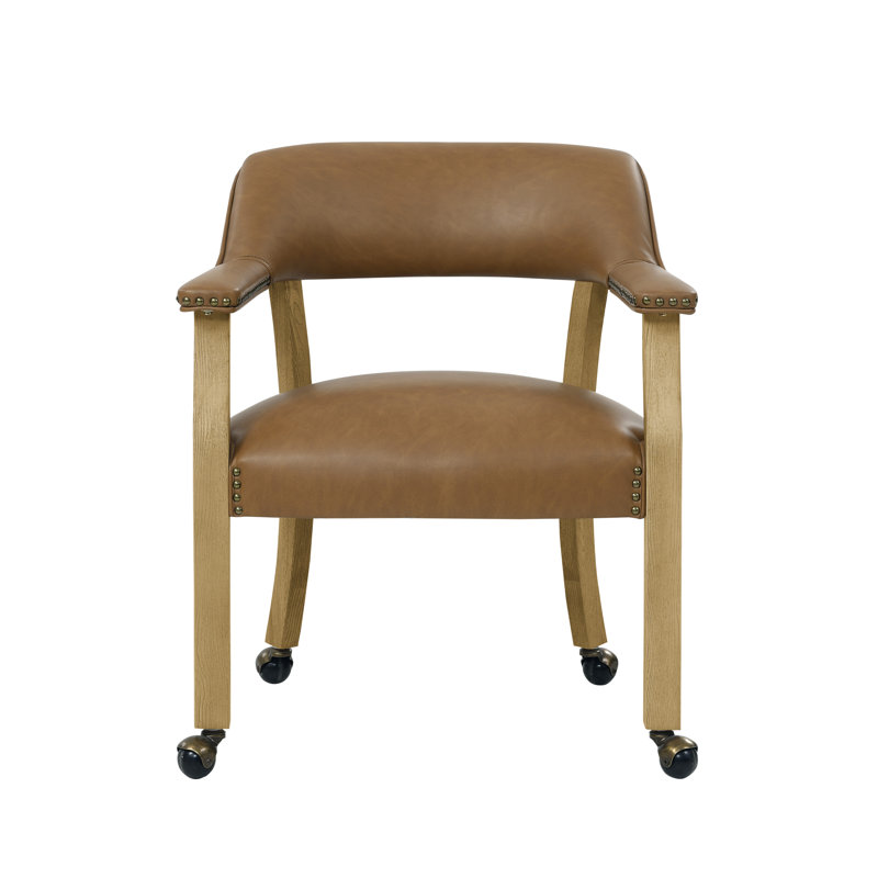 Resendez Upholstered Back Armchair, Light Brown, Camel