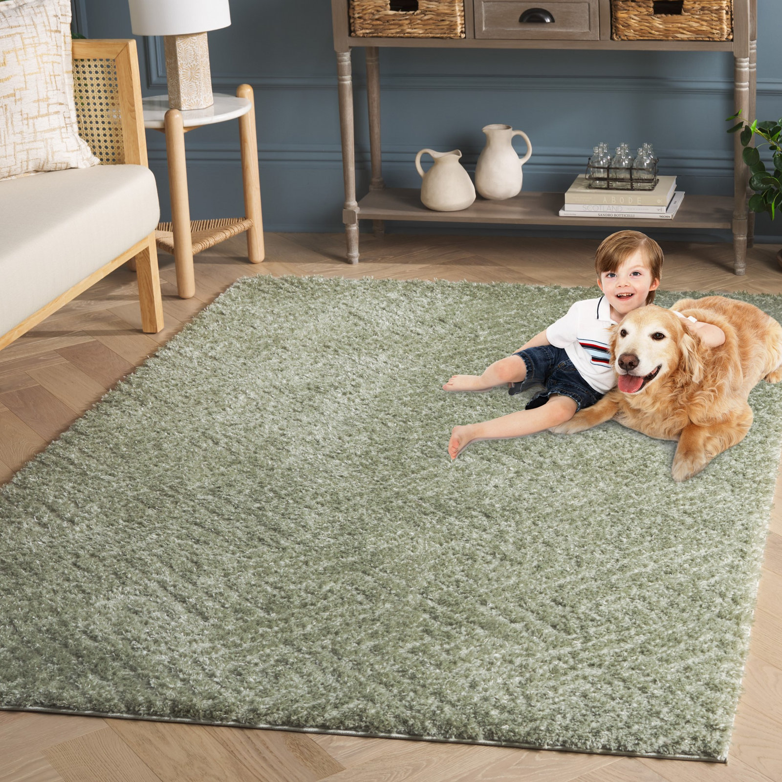 Ninette Shag Performance Geometric Rug, Rectangle 10' x 13'