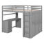 Lit mezzanine double avec tiroirs, bureau et garde-robe-817003559