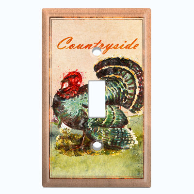 Patterned 1 - Gang Toggle Light Switch Standard Wall Plate