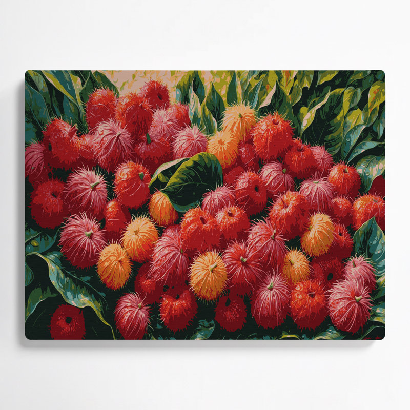Art mural en métal «Fruit Rambutan», H 24 po x l 36 po