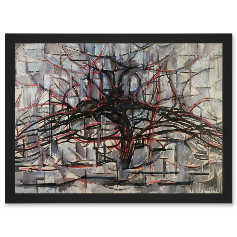 Piet Mondrian Tree Abstract Dark by Piet Mondrian - Single Picture Frame Print