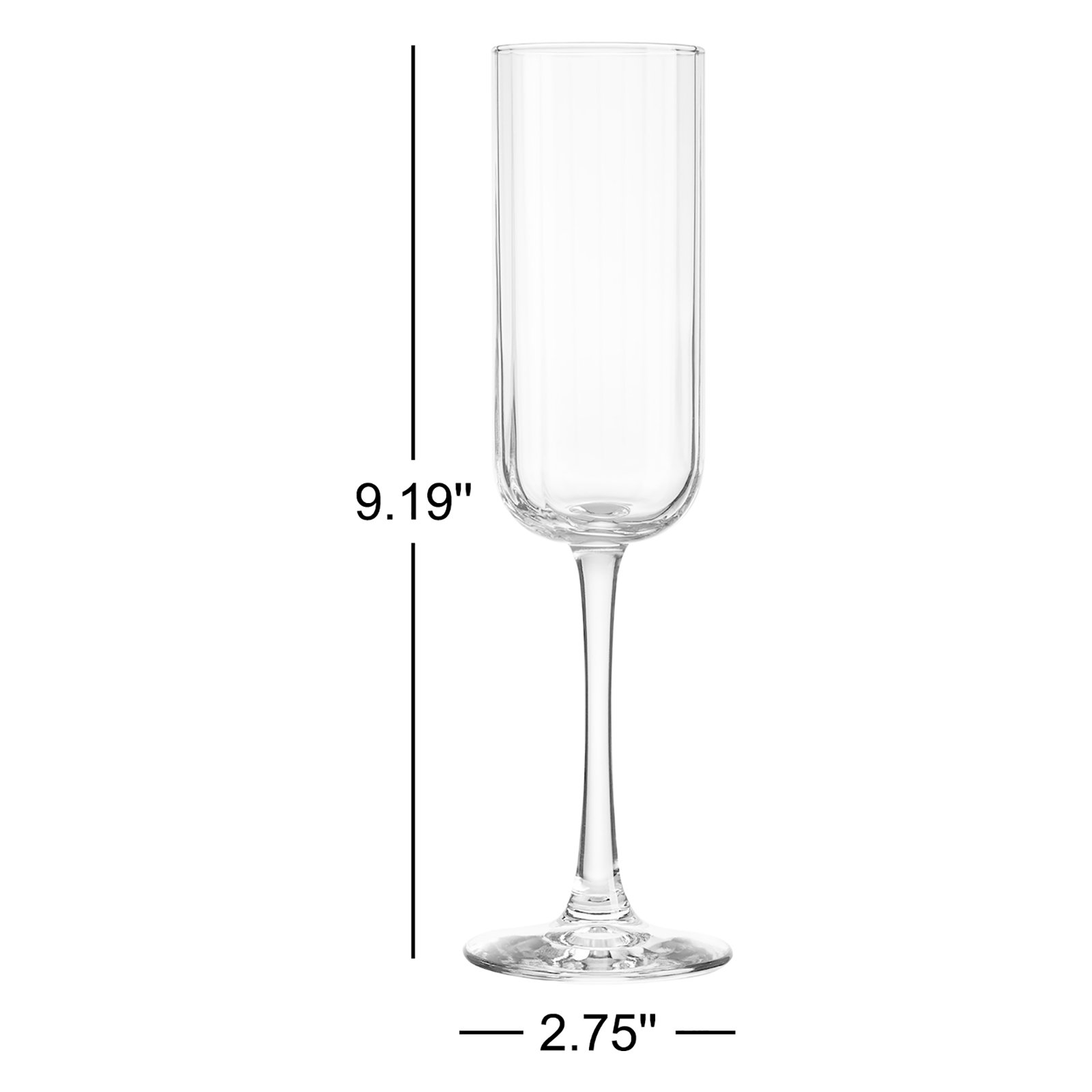 Paneled Libbey Champagne Flute Glasses, 7.5-Ounce, Set Of 4