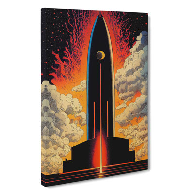The Captivating Spaceship Rocket - Wrapped Canvas