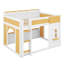 Lit superposé double au-dessus de double pour enfants, lit superposé en bois avec tablettes de rangement, fenêtre et portes, cadre de lit maisonnette-2052997001