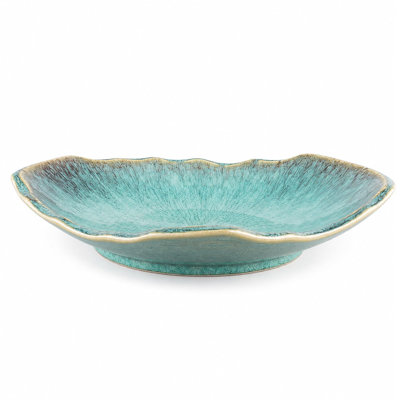 Bol décoratif en céramique verte - bol à fruits de 12 po, plat à bonbons, bol à clés pour table d'entrée, bibelot, plat à bagues, plateau à bijoux, fourre-tout en porcelaine pour la cuisine, le chevet, le salon, la décoration intérieure