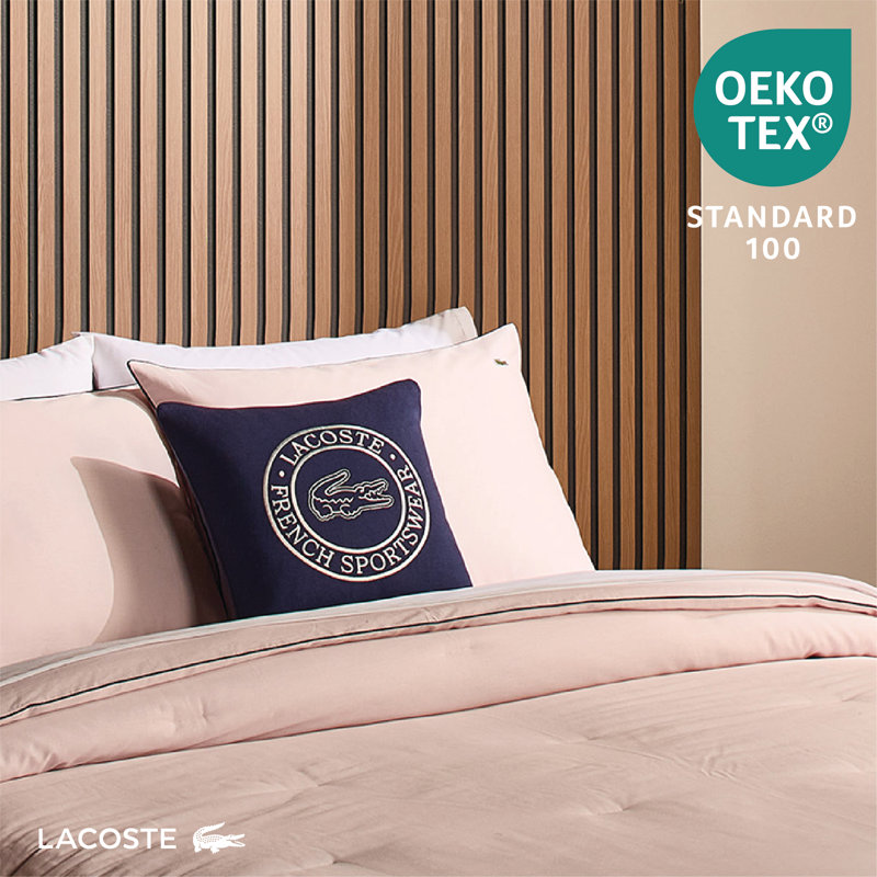 Lacoste Decorative Pillow, Navy Animal 1, Square 16"
