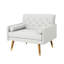 Fauteuil club gris avec pieds fuselés et capitonnage à boutons-2061525672