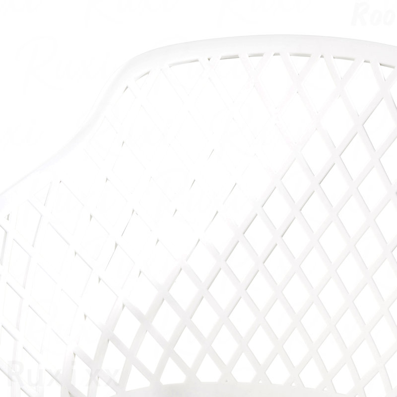 Modern Weather-Resistant Plastic Patio Armchairs, White