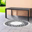 Grandes tables de patio, plateau à lattes en aluminium noir, salle à manger d'extérieur moderne
