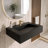 Pyramid 24" Wall-Mounted Modern Bathroom Sink with Ramp Basin - Black, With Faucet Hole-62540268-67184108