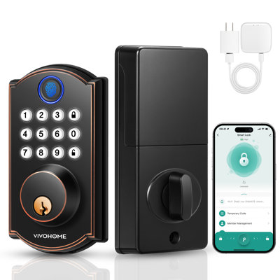 Smart Keyless Entry Door Lock with Fingerprint, WiFi App Remote Control, Electronic Keypad Deadbolt