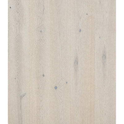 Plancher de bois franc d'ingénierie Aria en chêne blanc brossé – Languette et rainure | 5/8 po x 7-5/8 po x 96 po avec couche supérieure de 3,5 mm (30,35 pi²/boîte/paquet)