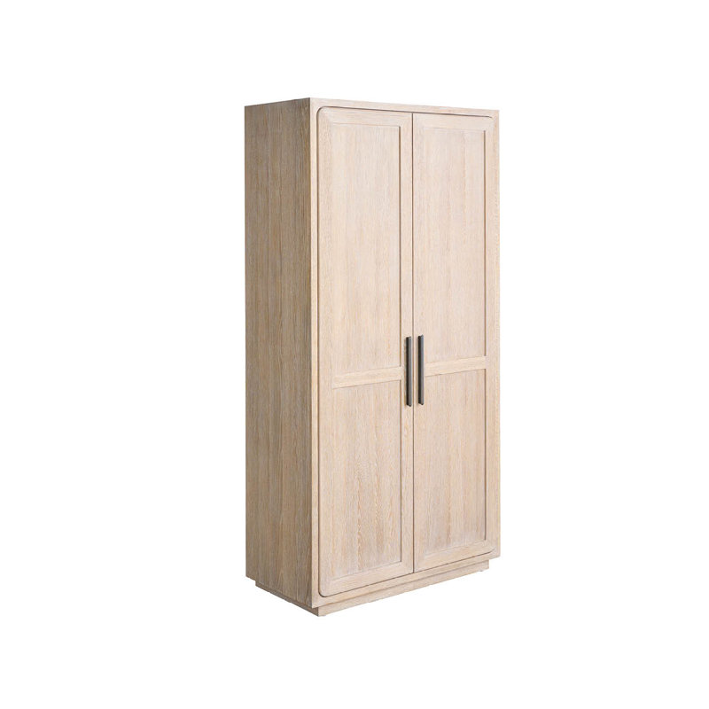 Modern Solid Wood Armoire, Tan