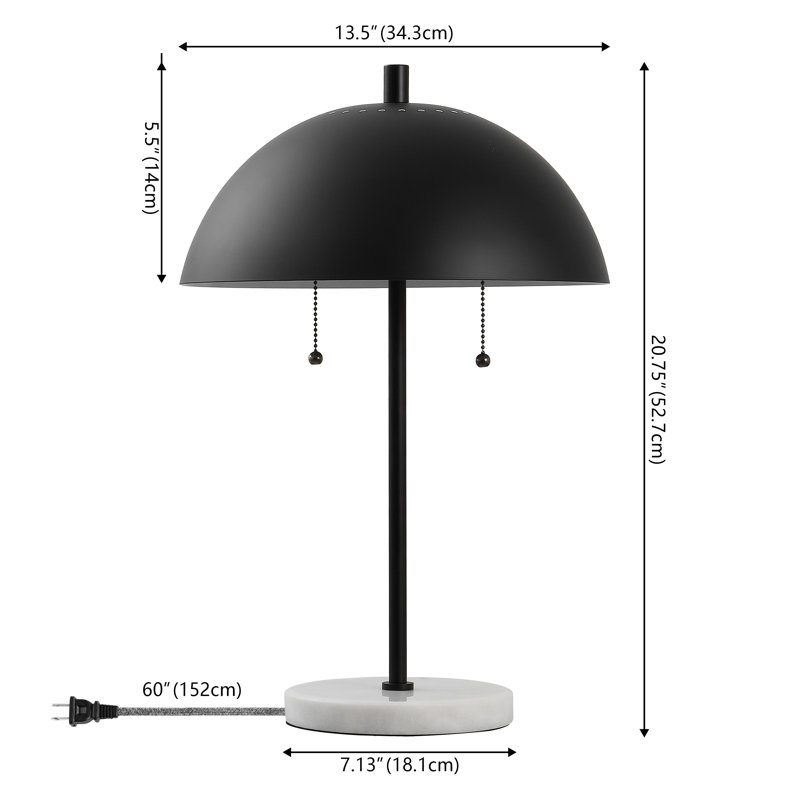 Marr 21" Table Lamp, Black/White