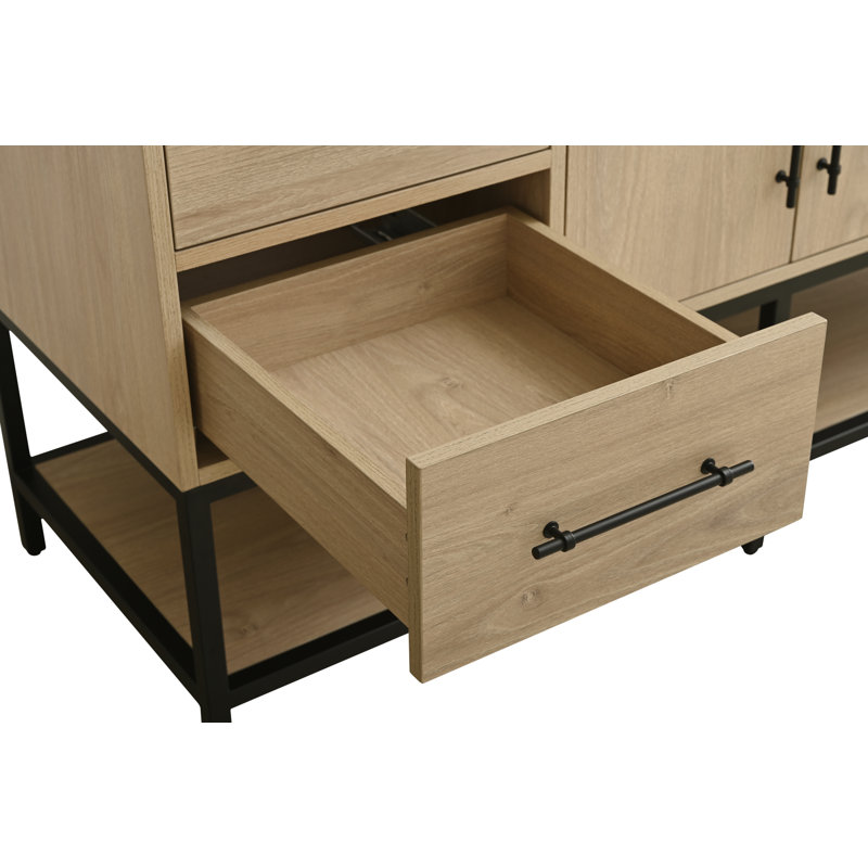 Meuble-lavabo simple 60 po avec plateau en pierre d'ingénierie Cherita
