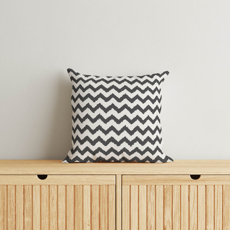 Coussin Chevy Tribal, Ivoire/gris anthracite, H 20 po x l 20 po