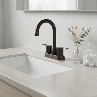 2 Handles Bathroom Sink Faucet, Oil Rubbed Bronze Centerset RV Bathroom Faucets for 2/3 Hole