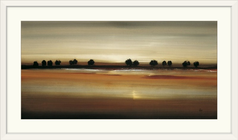 «Dagan Golden Plains» par Lisa Ridgers, reproduction d'art, Cadre noir, H 20 po x l 32 po x P 1 po