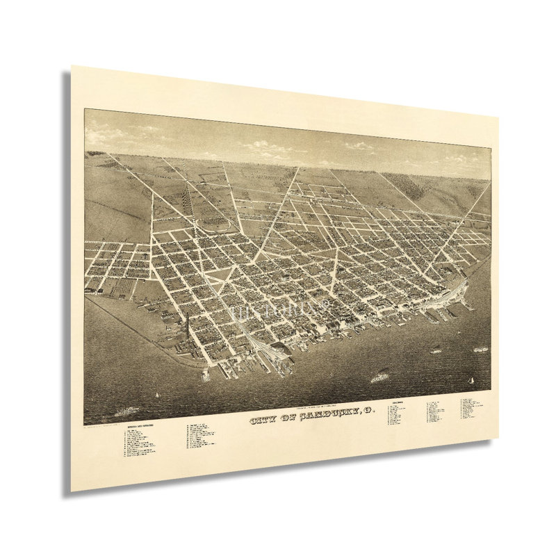 Carte de Sandusky, 1883, Ohio, H 18 po x l 24 po