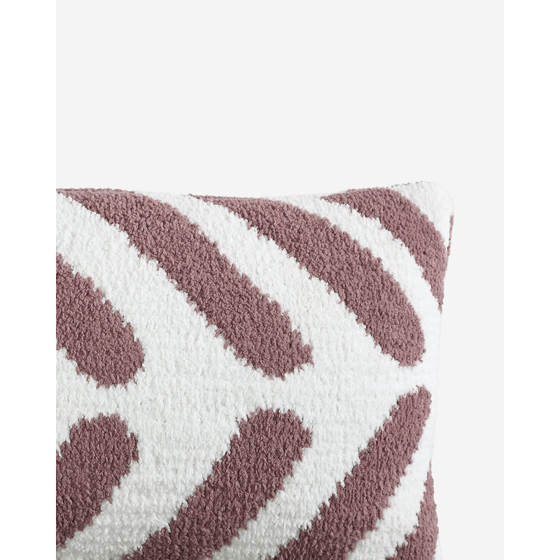 Tulum Lumbar Pillow Cover & Insert, Rose/Off White Geometric
