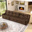 Canapé modulaire inclinable en cuir 151,2 po-845909405