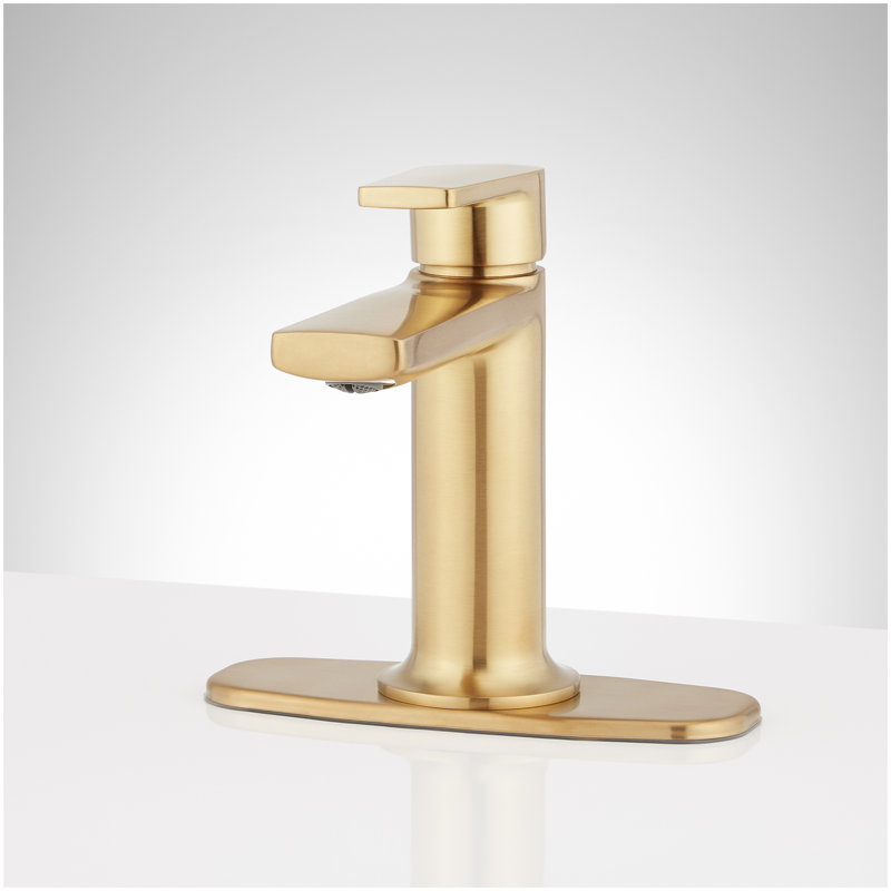 Berwyn Single-Hole Bathroom Faucet with Deck Plate - Brushed Gold, Brushed Gold