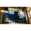 Antique Wool Hand Knotted Pile Blue 1920s Rug