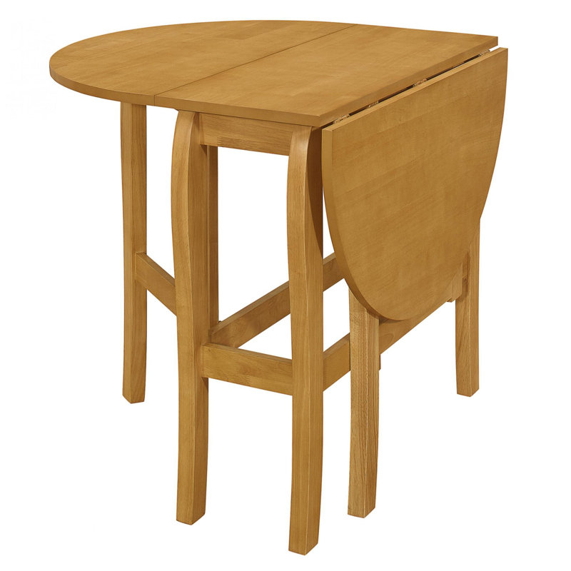 Extendable Rubberwood Dining Table with Wood Base