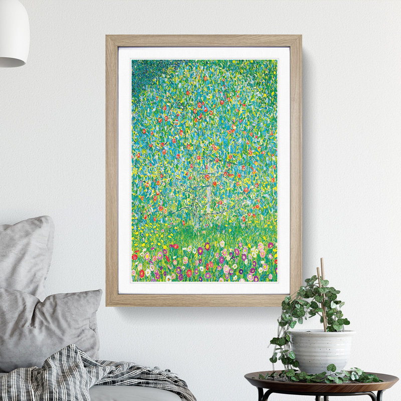 Apple Tree by Gustav Klimt - Picture Frame Painting on MDF, 65cm H x 48cm W x 2cm D, Oak Framed