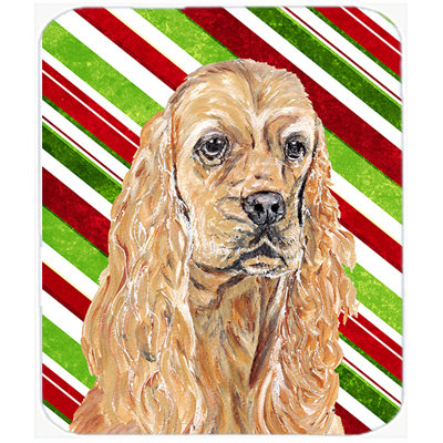 East Urban Home Cocker Spaniel Candy Cane Christmas Glass Cutting Board