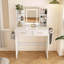 Coiffeuse avec rangement et miroir à DEL