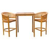 Amily Outdoor 3 - Piece Teak Bistro Set