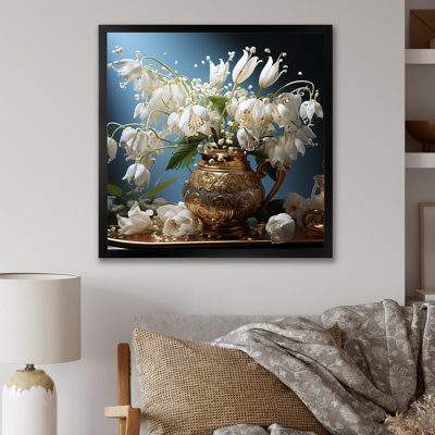 " Gold Gilded Snowdrops Still Life "