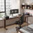 Light walnut L-Shaped Solid Wood desks-107510416-107510421
