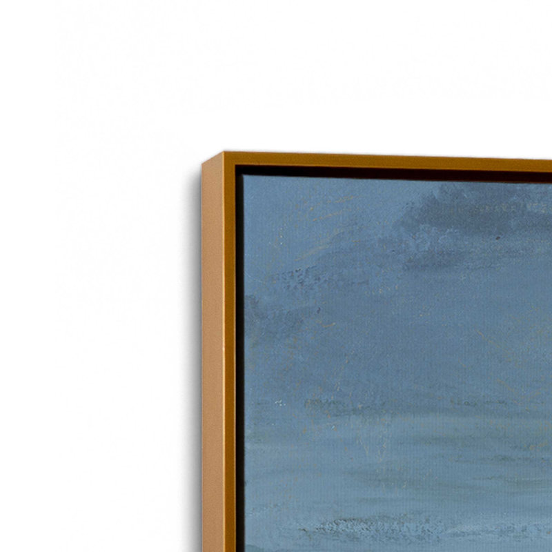 «Coastal Mood» par Danhui Nai, reproduction d'art, H 33,5 po x l 49,5 po, Doré, Toile avec cadre