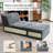 Bean Bag Chair Lounger with Ottoman Large Bean Bags Chaise Lounge Reading Chair for Adults Beanbag Sofa Couch with Foam Filled for Living Room,Bedroom Office Washable Cover Grey-392565146