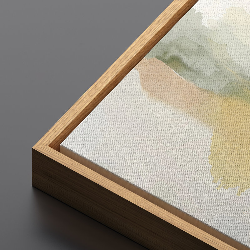 Abstract Green Beige Neutral Wall Prints Minimalist Modern Panoramic Horizontal Boho Wall Art Decor, 20" H x 60" W, Natural