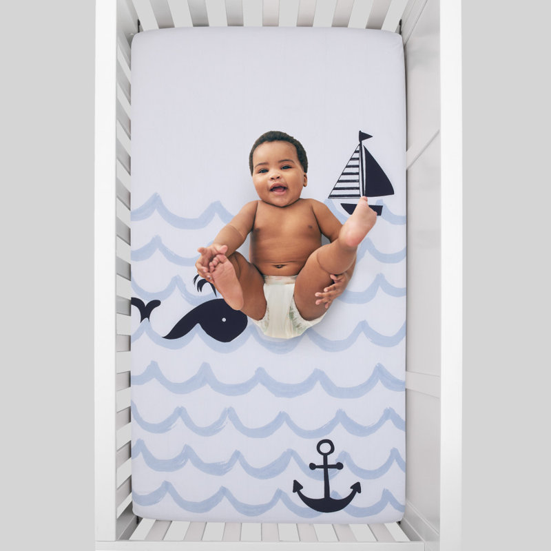 Drap-housse pour lit de bébé Nautica