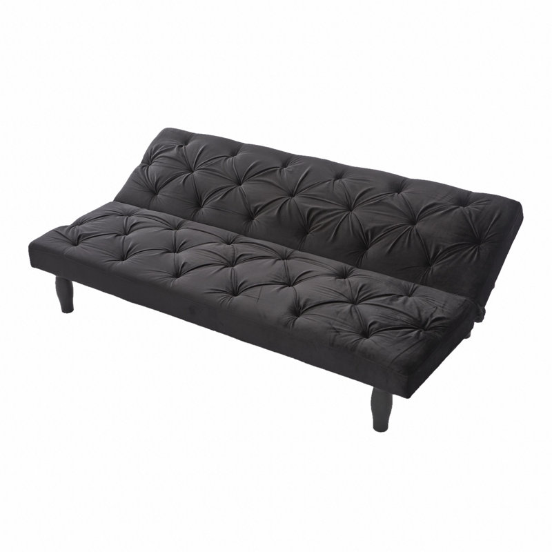 Sofa-to-Bed 66" Velvet Sofa Bed Transforms Seamlessly Convertible Futon Sleeper Oversized Chair Foldable Couch