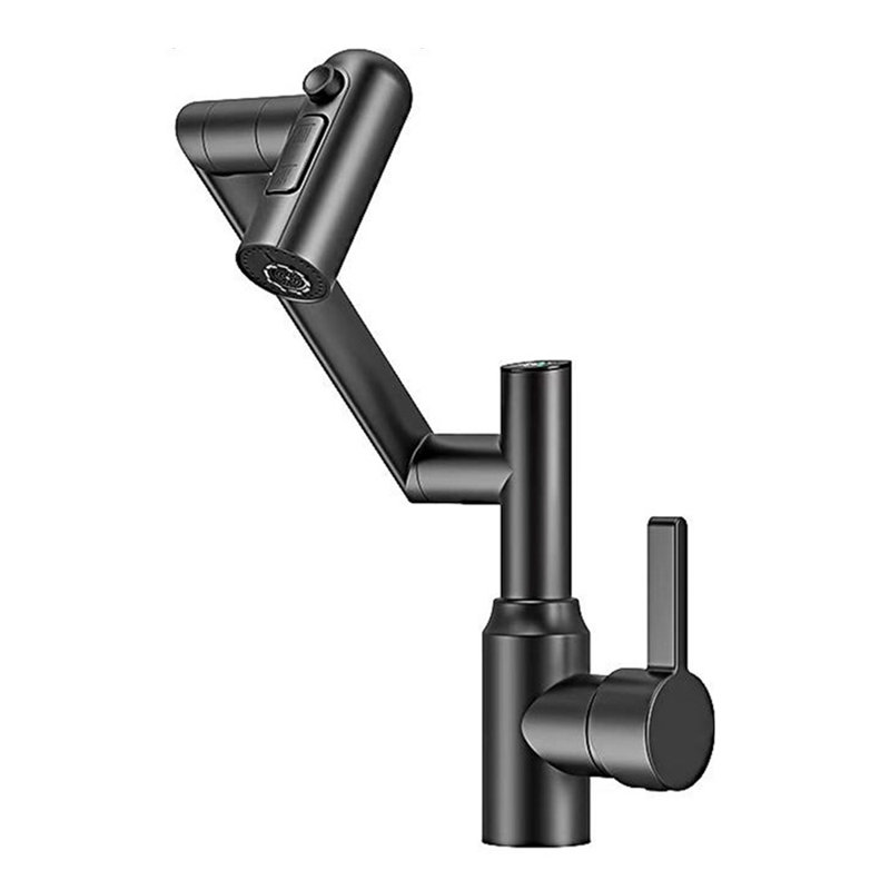 Smart Led Temperature Display Faucet - 3 Water Outlet Modes, 360° Free Rotation, Single Handle Control, Stainless Steel, Matte Black - Suitable For Bathroom/kitchen/vanity/rv