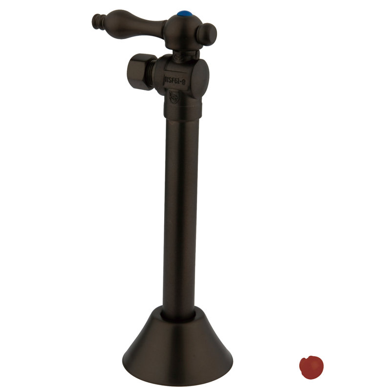 Kingston Brass Vintage 1/2-Inch Sweat x 3/8-Inch OD Comp Quarter-Turn Angle Stop Valve with 5-Inch Extension