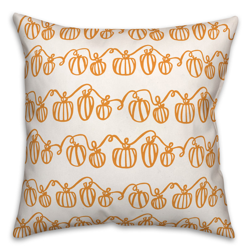  Pumpkin Doodle Square Pillow Cover & Insert, 20" H x 20" W