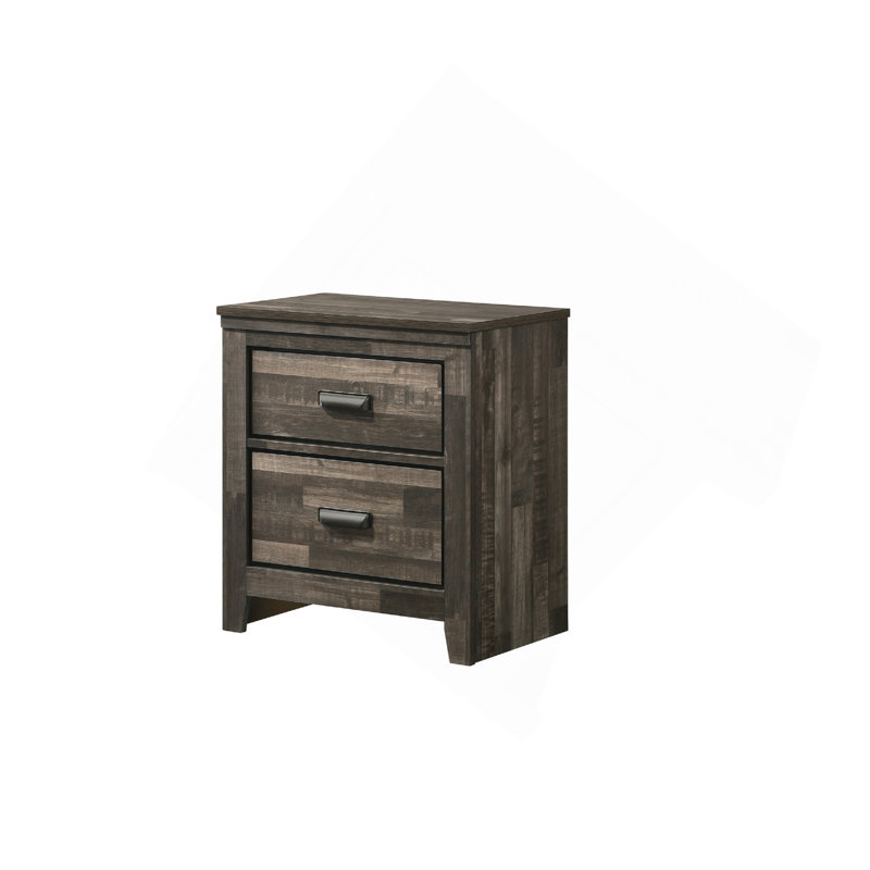 Javas 2 - Drawer Solid Wood Nightstand, Brown