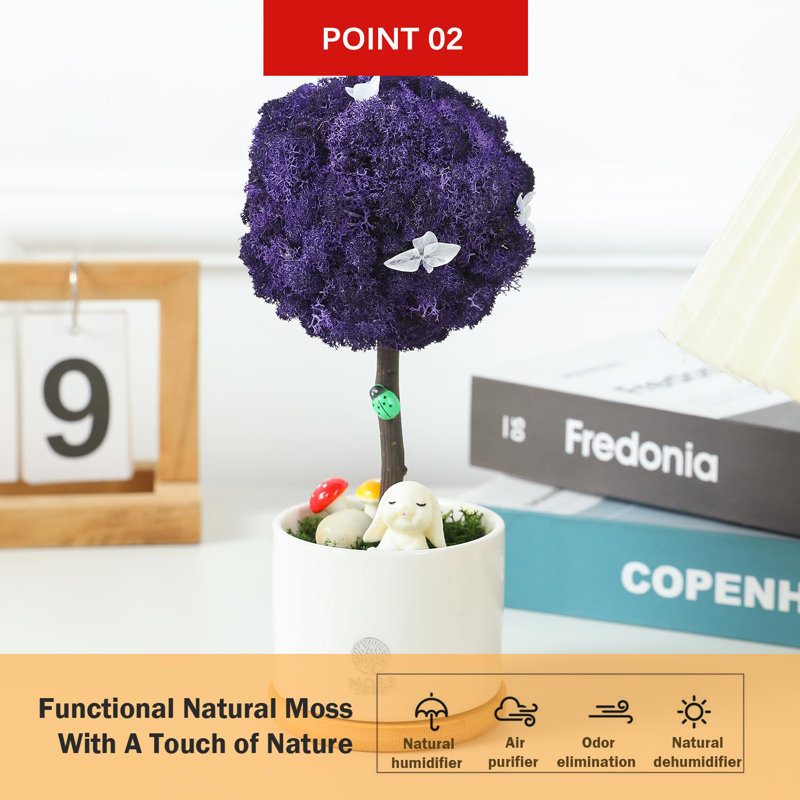 Centre de table Mossever en pot, Mauve foncé
