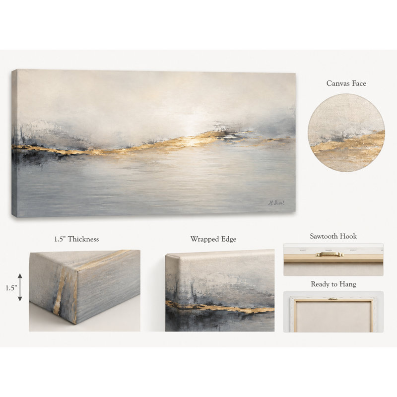 Art mural sur toile lumineux abstrait, H 27,5 po x l 55 po x P 1,5 po